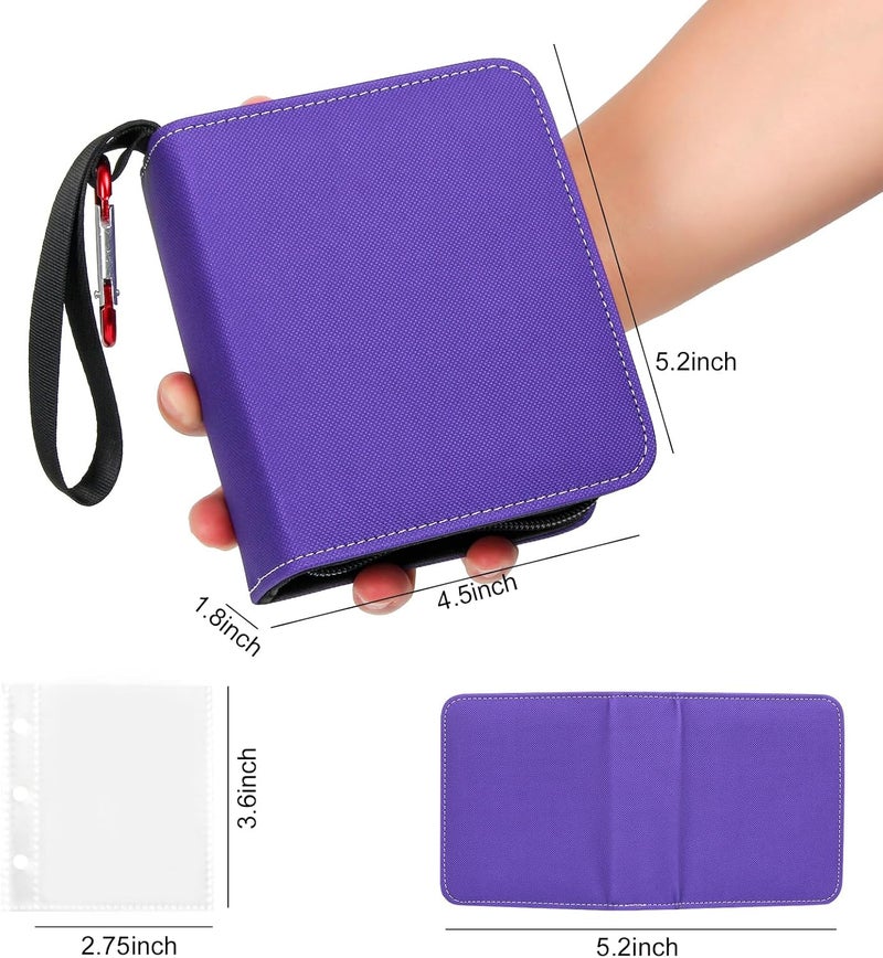 GEAoffice Mini Card Binder 2-Pocket, Super Lightweight Small Collectible Trading Card Albums for 80 Cards, 1 Pocket Top Loading Binder for TCG, MTG, Sports&Game Cards, Gifts for Girls, Purple - Image 4